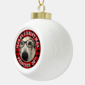 カスタムフォトフレーム国赤バッファローチェックプレイド セラミックボールオーナメント (右)