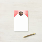 カスタムフォトフレーム国赤バッファローチェックプレイド ポストイット (デスク上)