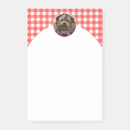 カスタムフォトフレーム国赤バッファローチェックプレイド ポストイット (正面)