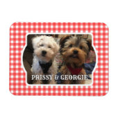 カスタムフォトフレーム国赤バッファローチェックプレイド マグネット (横)