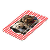 カスタムフォトフレーム国赤バッファローチェックプレイド マグネット (左側)