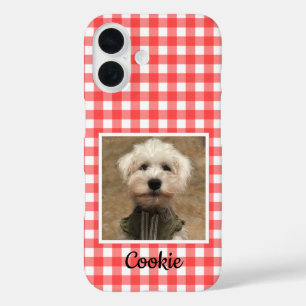 カスタムフォトフレーム国赤バッファローチェックプレイド iPhone 16ケース
