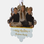 カスタムフォトフレームMerry Christmas & New Year Holi オーナメントカード (左)