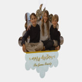 カスタムフォトフレームMerry Christmas & New Year Holi オーナメントカード (右)