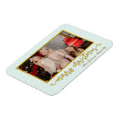 カスタムフォトフレームMerry Christmas & New Year Holi マグネット (左側)