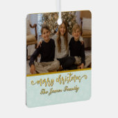 カスタムフォトフレームMerry Christmas & New Year Holi メタルオーナメント (正面右)