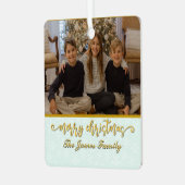 カスタムフォトフレームMerry Christmas & New Year Holi メタルオーナメント (正面左)