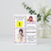 カスタムフォトフローラフレーム1st誕生日招待状 招待状 (スタンド正面)