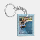 カスタムフォトフ最高のァンドフォーエバー青フレーム キーホルダー (正面左)