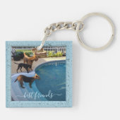 カスタムフォトフ最高のァンドフォーエバー青フレーム キーホルダー (裏面)