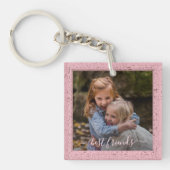 カスタムフォトフ最高のィンズフォーエバーピンクフレーム キーホルダー (正面)