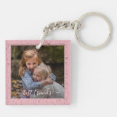 カスタムフォトフ最高のィンズフォーエバーピンクフレーム キーホルダー (裏面)
