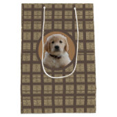 カスタムフォトブラウンとタン愛犬家ペットママ ミディアムペーパーバッグ (裏面)