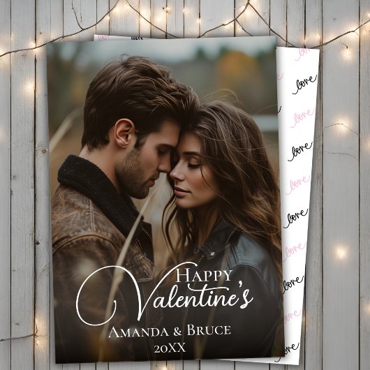 カスタムフォトブラシスクリプトハッピーバレンタイン シーズンカード