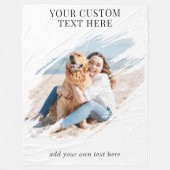 カスタムフォトブラシストローク フリースブランケット (正面)