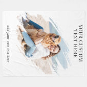 カスタムフォトブラシストローク フリースブランケット (正面(横))