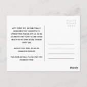 カスタムフォトブラシ台本がんフリーお祝い ポストカード (裏面)