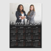 カスタムフォトブラックカレンダー2026磁気カード マグネット招待状 (正面)