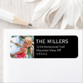 カスタムフォトブラックシンプル差出人住所 ラベル (インサイチュ)