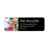 カスタムフォトブラックシンプル差出人住所 ラベル (正面)