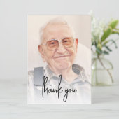 カスタムフォトブラックスクリプト90th誕生日パーティー サンキューカード (スタンド正面)