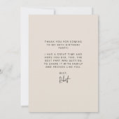 カスタムフォトブラックスクリプト90th誕生日パーティー サンキューカード (裏面)