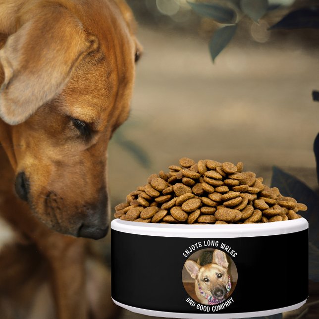 カスタムフォトブラックタンドイツ羊飼い引用文ペット ボウル (Custom Photo Black Tan German Shepherd Quote Pet Bowl)