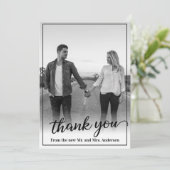 カスタムフォトブラックフレームありがとう サンキューカード (スタンド正面)