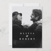 カスタムフォトブラック抽象芸術シルバー結婚ズ 招待状 (正面)