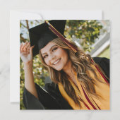 カスタムフォトブラック金ゴールドタッセルユニーク卒業 サンキューカード (裏面)
