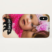 カスタムフォトブラック&ホワイトマママベア Case-Mate iPhoneケース (裏面(横))