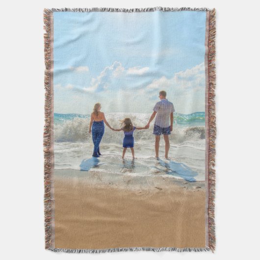 カスタムフォトブランケット自分のデザイン スローブランケット (正面縦)