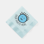 カスタムフォトブルーカクテル紙ナプキンステンプレート 縁ありカクテルナプキン (角)