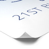 カスタムフォトブルーグリッター21歳の誕生日へようこそ ポスター (角)