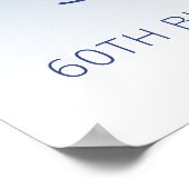 カスタムフォトブルーグリッター60th誕生日へようこそ ポスター (角)