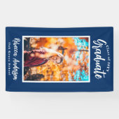 カスタムフォトブルースクールカラー卒業バナー 横断幕 (横)