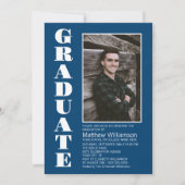 カスタムフォトブルー卒業パーティー 招待状 (正面)