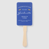 カスタムフォトブルー白金ゴールド卒業 ハンドファン (正面)