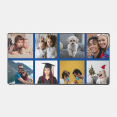 カスタムフォトブルー縁どパーソナライズされた デスクマット (正面)