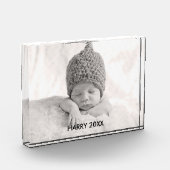 カスタムフォトブロック | 黒の文字オーバーレイ フォトブロック (左)