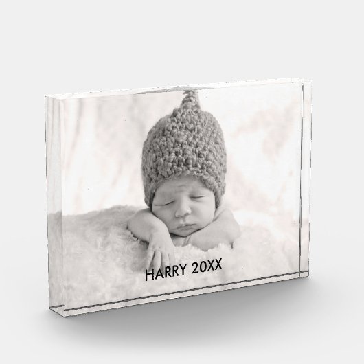 カスタムフォトブロック | 黒の文字オーバーレイ フォトブロック (左)