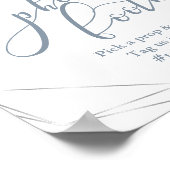 カスタムフォトブースほこりっぽいブルーフローラ看板 ポスター (角)