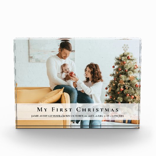 カスタムフォトベビーの初めてのクリスマス誕生の詳細 フォトブロック (正面)