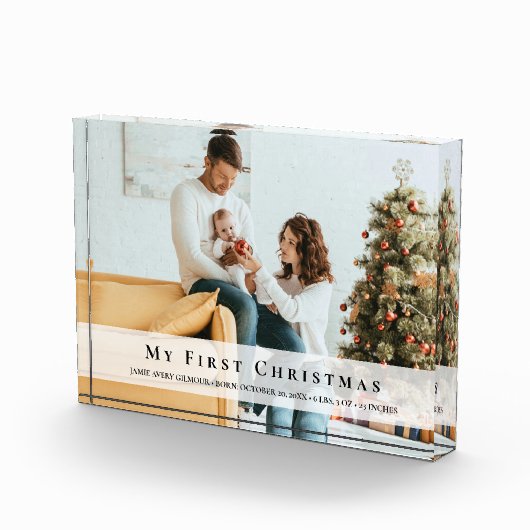 カスタムフォトベビーの初めてのクリスマス誕生の詳細 フォトブロック (右)