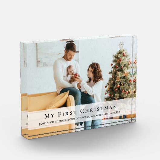 カスタムフォトベビーの初めてのクリスマス誕生の詳細 フォトブロック (左)