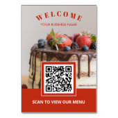 カスタムフォトベーカリー非接触型QRコードメニューカード テーブルナンバー (裏面)