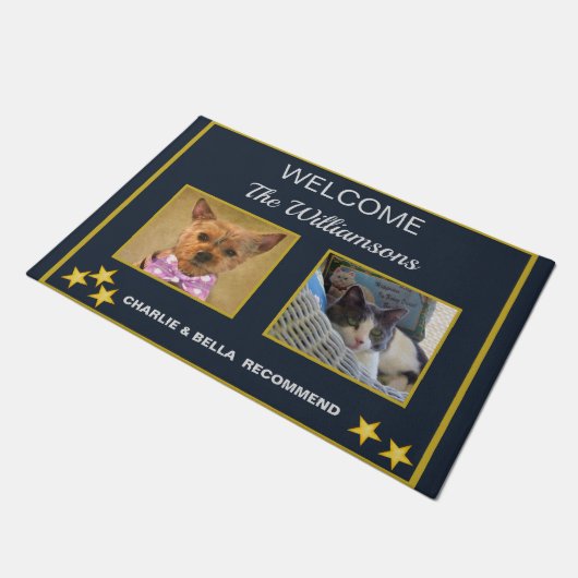 カスタムフォトペットの名前へようこそ   ドアマット (アングル)