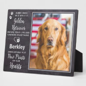 カスタムフォトペットドッグゴールデンレトリバー記念碑 フォトプラーク (側面)