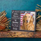 カスタムフォトペットドッグゴールデンレトリバー記念碑 フォトプラーク (側面)