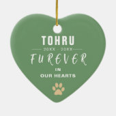 カスタムフォトペット記念フローラハート形 セラミックオーナメント (裏面)